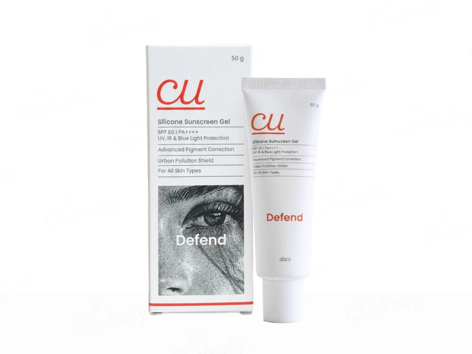 CU Silicone Sunscreen Gel, SPF 60 PA++++, UV IR Blue Light Protection, Pigment Correction, 50g
