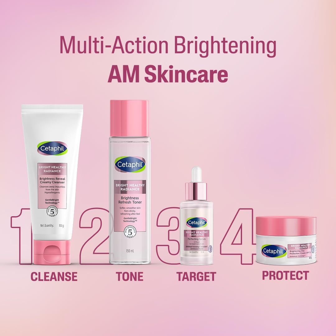 Cetaphil Bright Healthy Radiance Brightening |Glow Serum | 30ml | GentleBright Technology™ with Antioxidant C and Advanced Peptide | Removes Dark Spots & Dullness