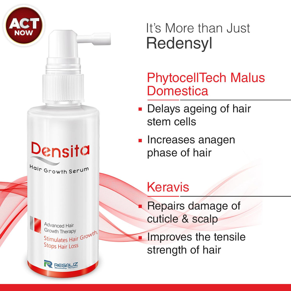 Densita Hair Growth Serum| Stop Hair Loss Stimulate Hair Growth DHT Blocking | 60ml - Skiynse Dermatologique