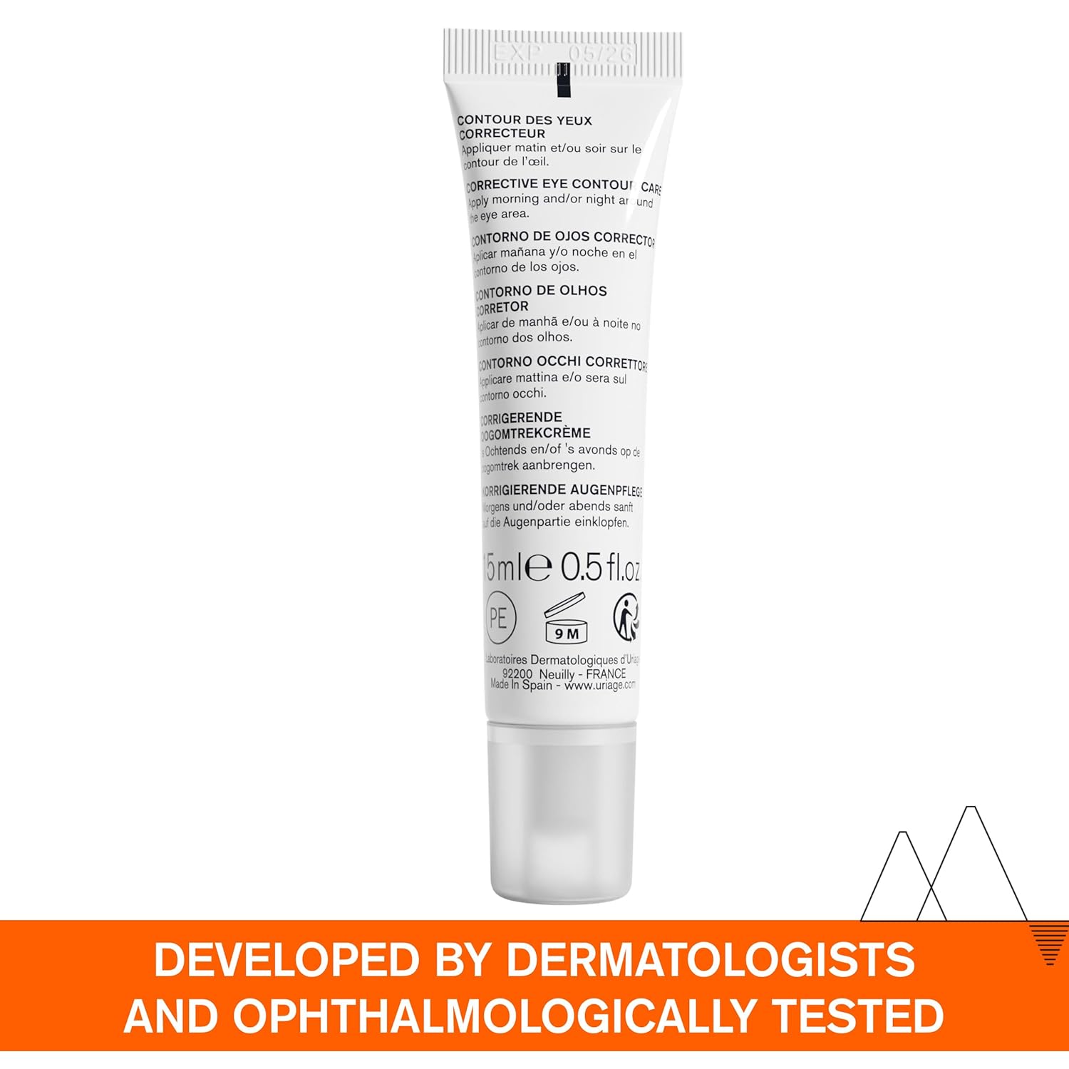 Uriage Depiderm Eye Cream With Vitamin C, Niacinamide, Destran Sulfate | Reduces Dark Cicles, Puffy Eyes, Fine Lines | Dermat Recommended | 15 ml