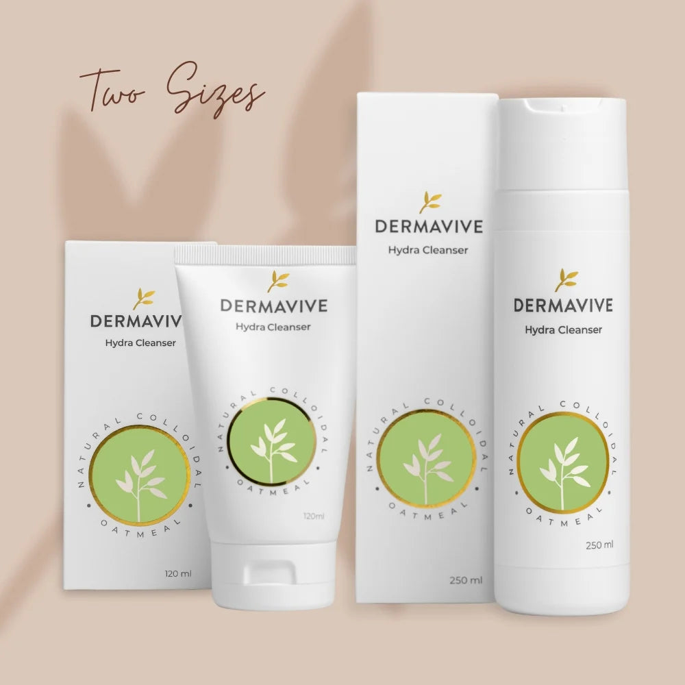 Dermavive Hydra Cleanser | Soap-Free pH Balanced Face Wash with Colloidal Oatmeal, Glycerin & Sodium PCA | Gentle Hydrating Cleanser for Dry, Sensitive & All Skin Types | for Men & Women