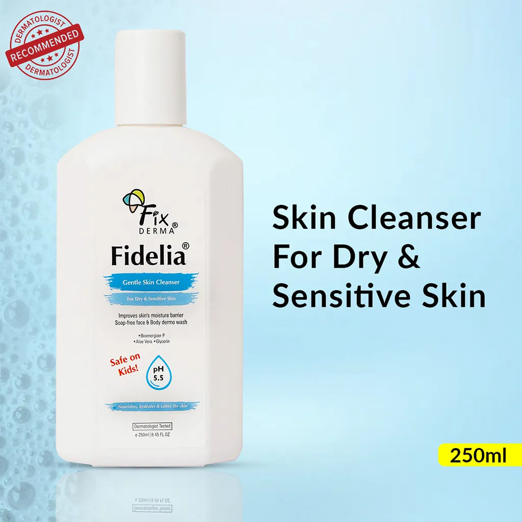Fidelia Gentle Skin Cleanser | Face Wash for Women | Body Wash for Men | Face & Body Wash for Dry & Sensitive Skin | Soap Free Face & Body Wash
