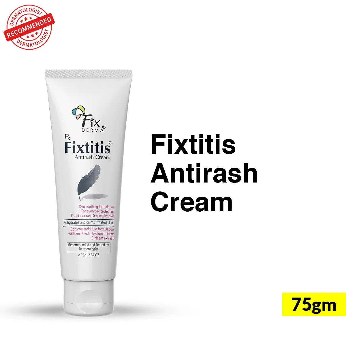 Fixtitis Anti Rash Cream, 75g | Natural Skin-Soothing Cream to Heal and Calm Rashes