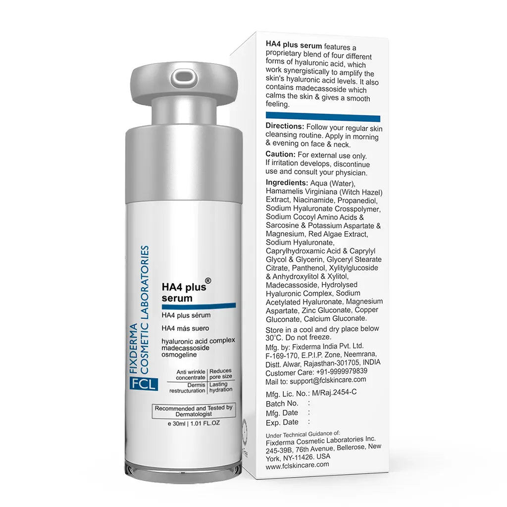 FCL HA4 Plus Serum – Hydrating Face Serum for Fine Lines & Wrinkles Reduction