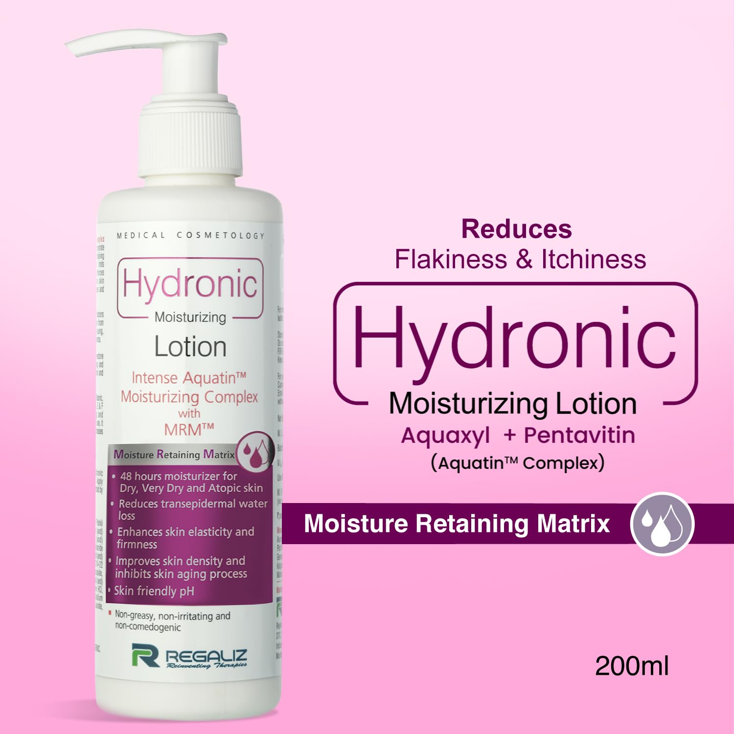 Regaliz Hydronic Moisturizing Lotion | Hydration for Soft & Smooth Skin | 200ml - Skiynse Dermatologique