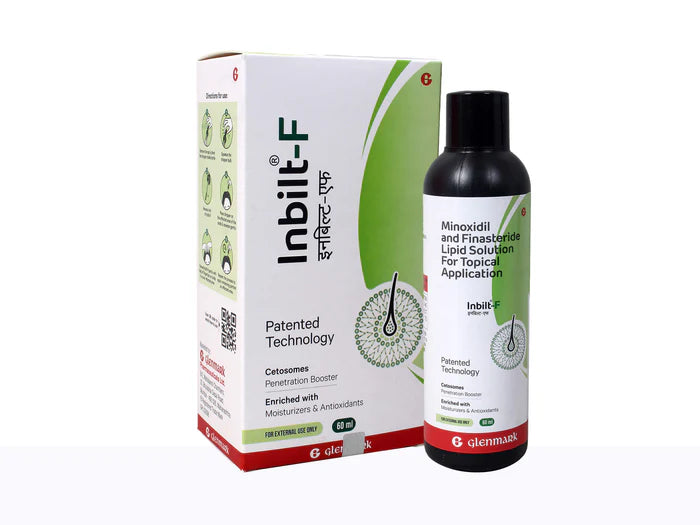 Inbilt - F Topical - Bottle of 60ml Solution with Minoxidil and Finasteride