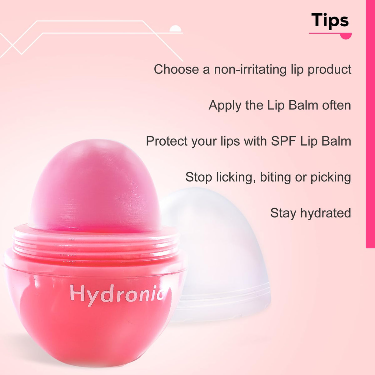 Regaliz Hydronic Lip Balm|Intense Hydration & Nourishment|Soothing & Protective Formula For Soft & Smooth Lips | Pink | 8g - Skiynse Dermatologique