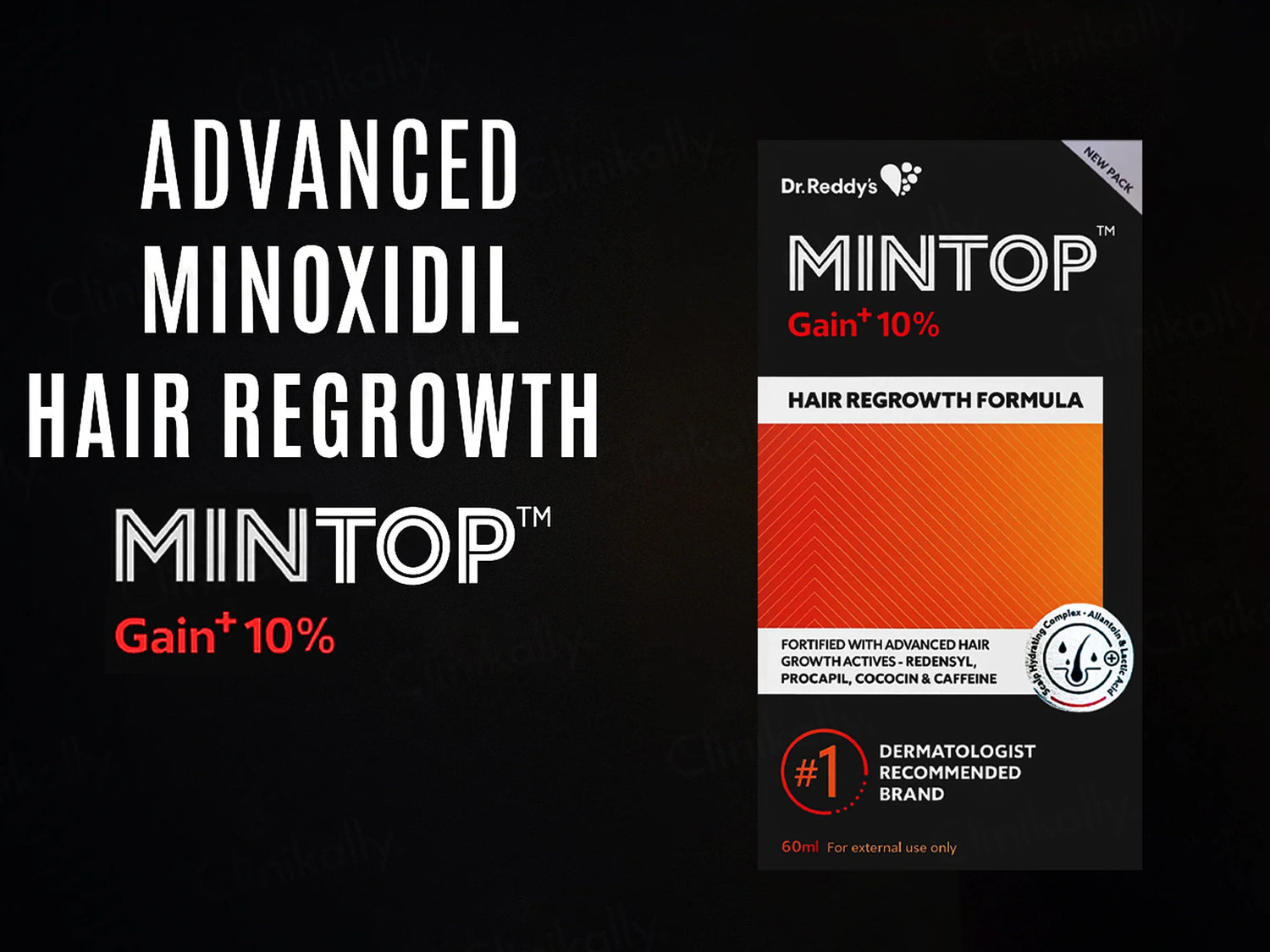 Mintop Gain+ 10 Topical - Bottle of 60ml Solution with Minoxidil and Finasteride