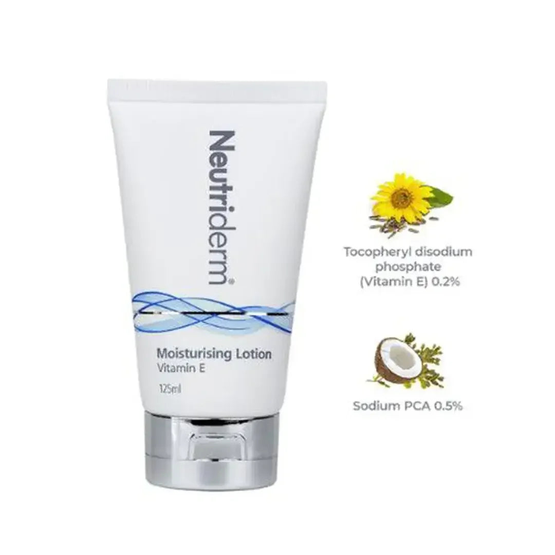 Neutriderm Moisturising Face & Body Lotion For Dry, Aging, Wrinkles, Acne, Red Skin With Vitamin E 125ml