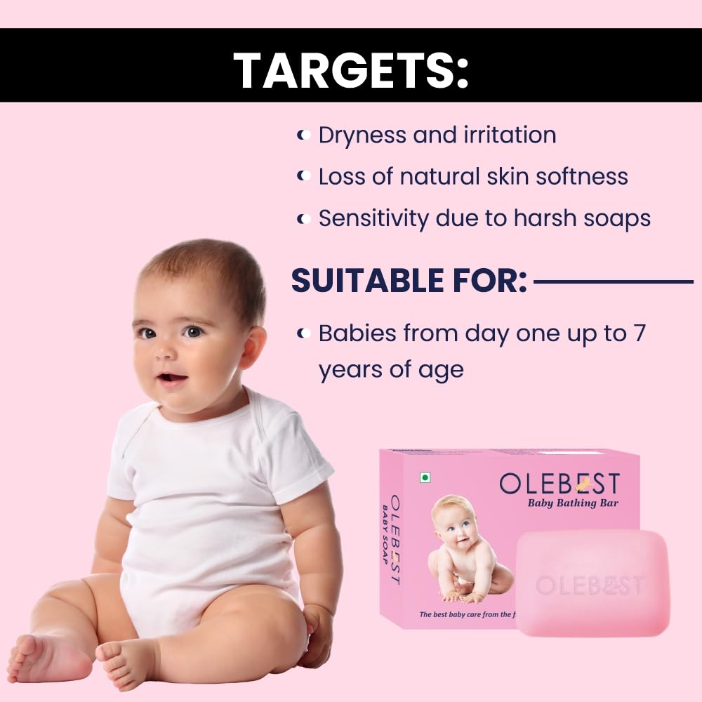 OLEBEST Baby Bathing Bar | 75 g (Pack of 2) - Skiynse Dermatologique