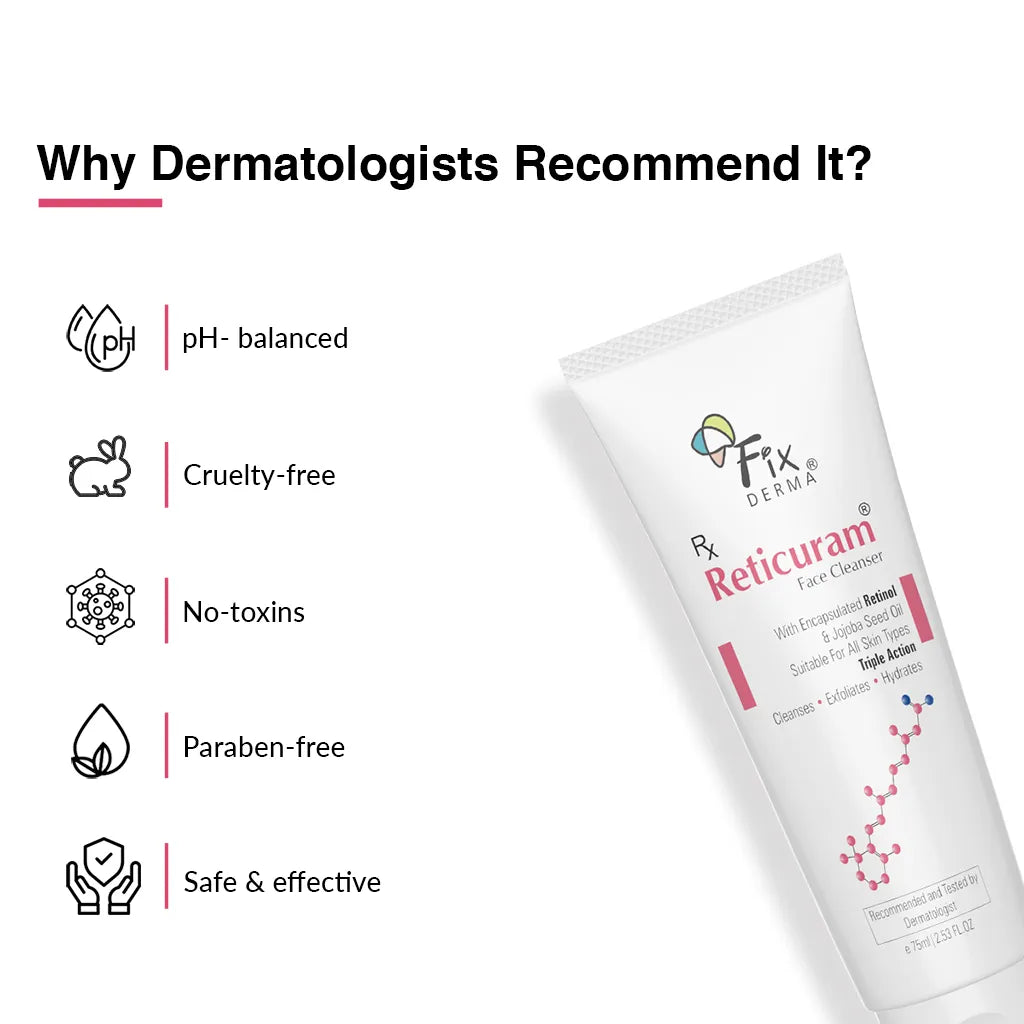 Reticuram Face Cleanser, 75g | Triple Action Formula to Cleanse + Exfoliate + Hydrate the Skin