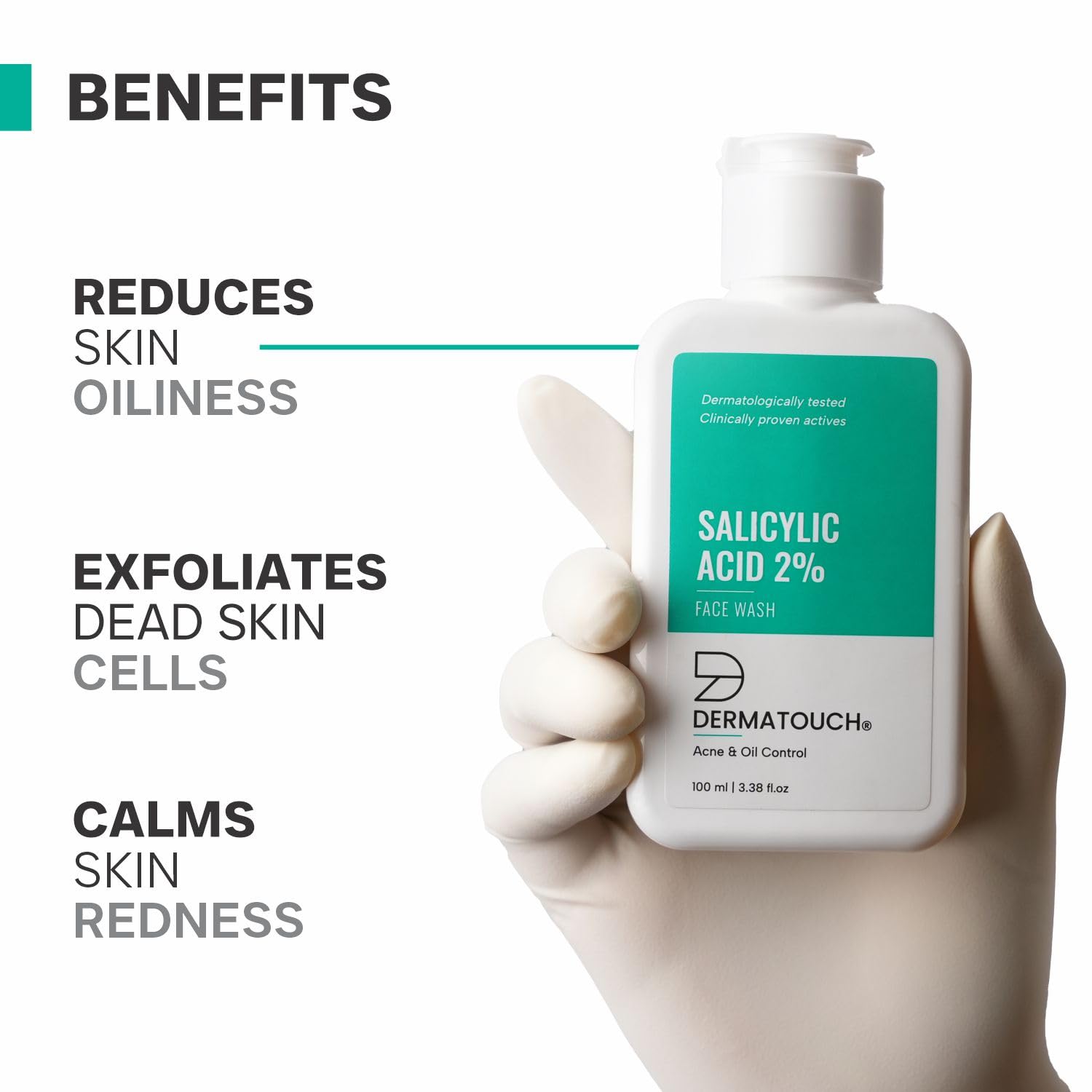 DERMATOUCH Salicylic Acid 2% Face Wash | For Acne & Oil Control | Suitable to All Skin Types | For both Men & Women