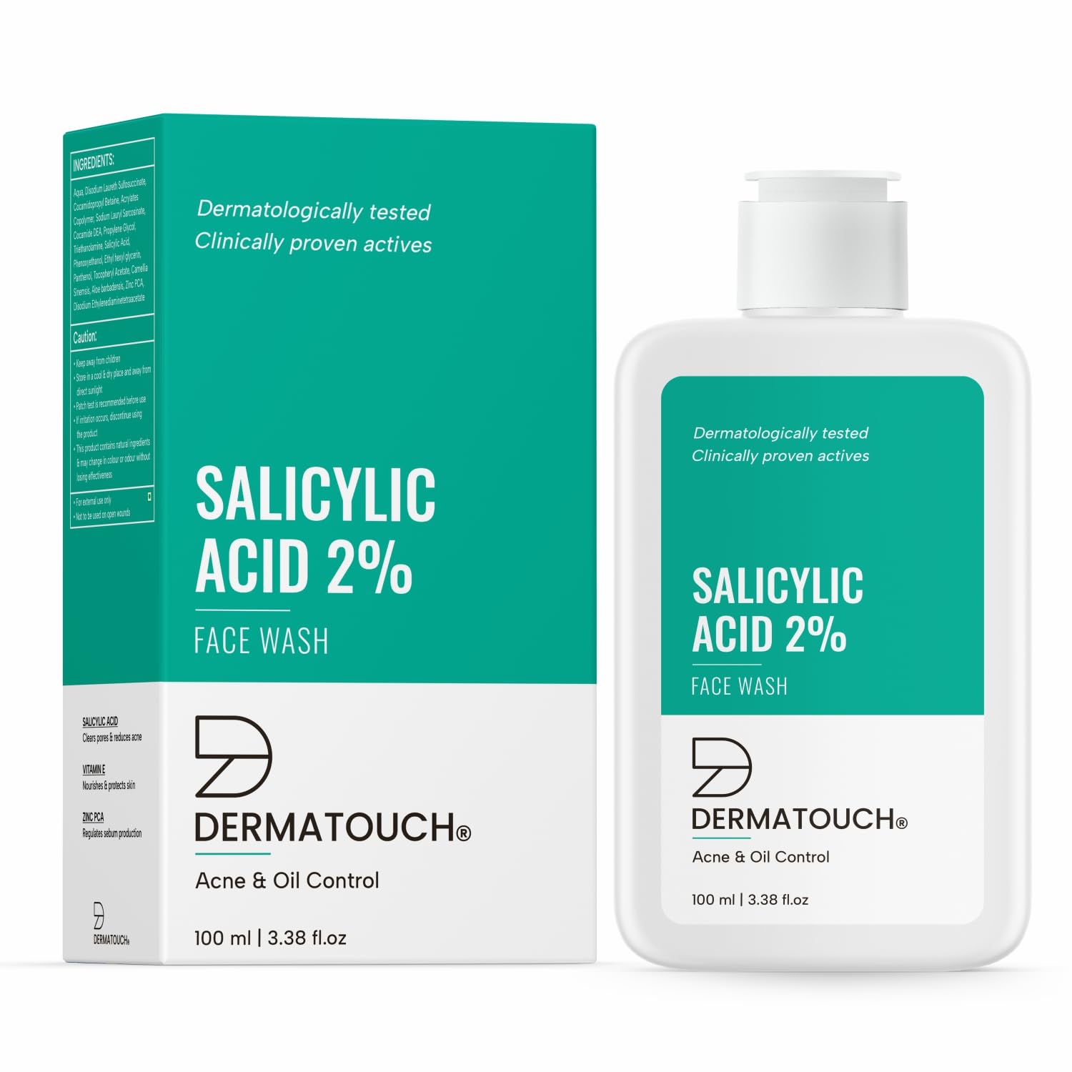 DERMATOUCH Salicylic Acid 2% Face Wash | For Acne & Oil Control | Suitable to All Skin Types | For both Men & Women