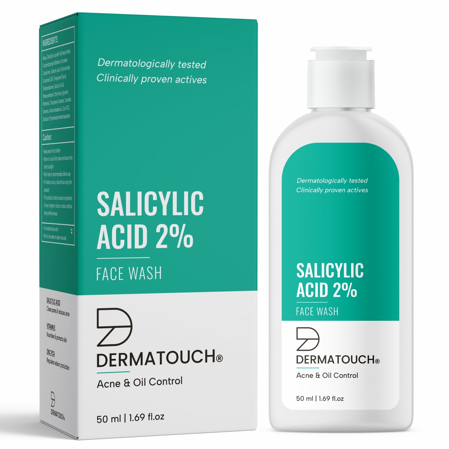DERMATOUCH Salicylic Acid 2% Face Wash | For Acne & Oil Control | Suitable to All Skin Types | For both Men & Women