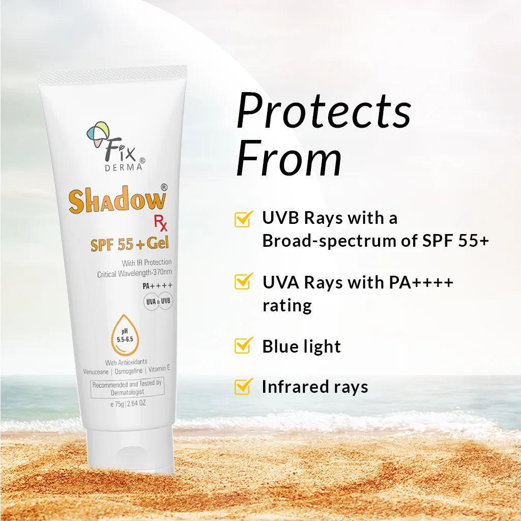 Shadow Rx SPF 55+ Gel, 75g | Lightweight SPF 55+ protection for oily & acne-prone skin