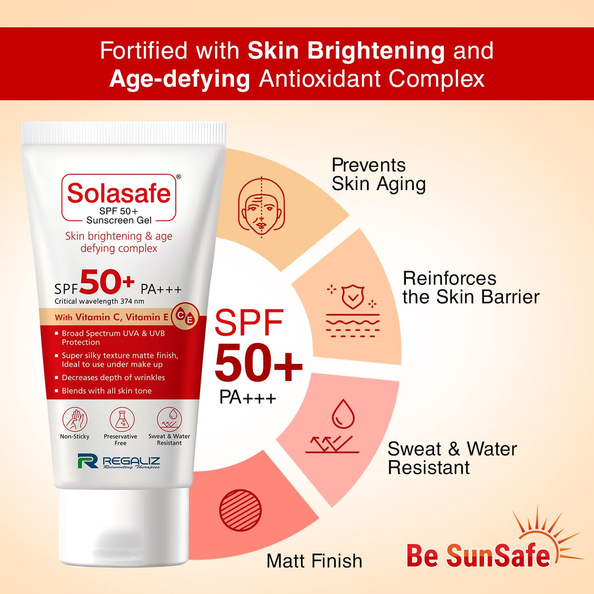 Regaliz Solasafe Sunscreen SPF 50+ Sunscreen | 50g - Skiynse Dermatologique