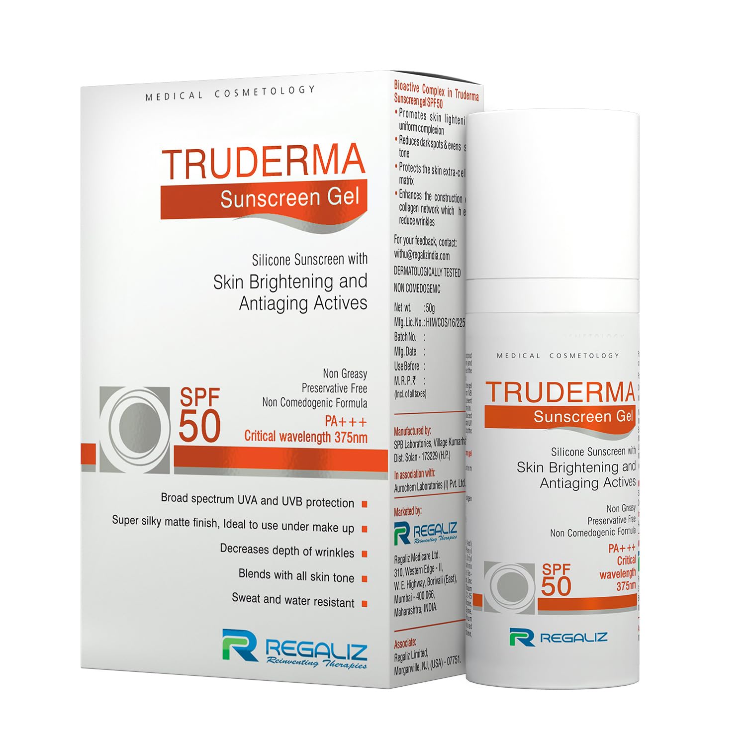 Truderma Silicone Sunscreen Gel SPF 50 PA+++ | Broad Spectrum UVA & UVB Protection | 50 gm - Skiynse Dermatologique