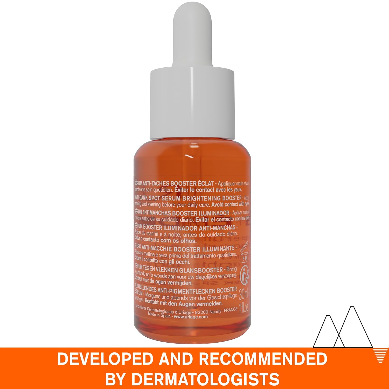 Uriage Depiderm 20% Vitamin C Anti-Dark Spot Brightening Booster Serum Reduces Hyperpigmentation, Melasma and Dark Spots with Niacinamide, Mela Technology 30 ml