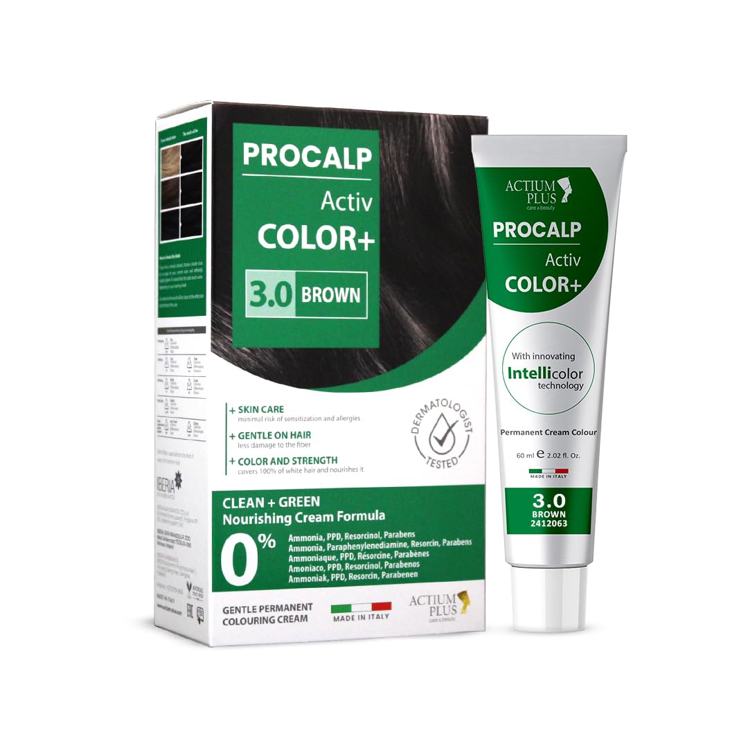 Actium Plus PROCALP Activ Color+ | Long-Lasting Permanent Hair Color | Dermatologist-Tested | For Men and Women - Skiynse Dermatologique