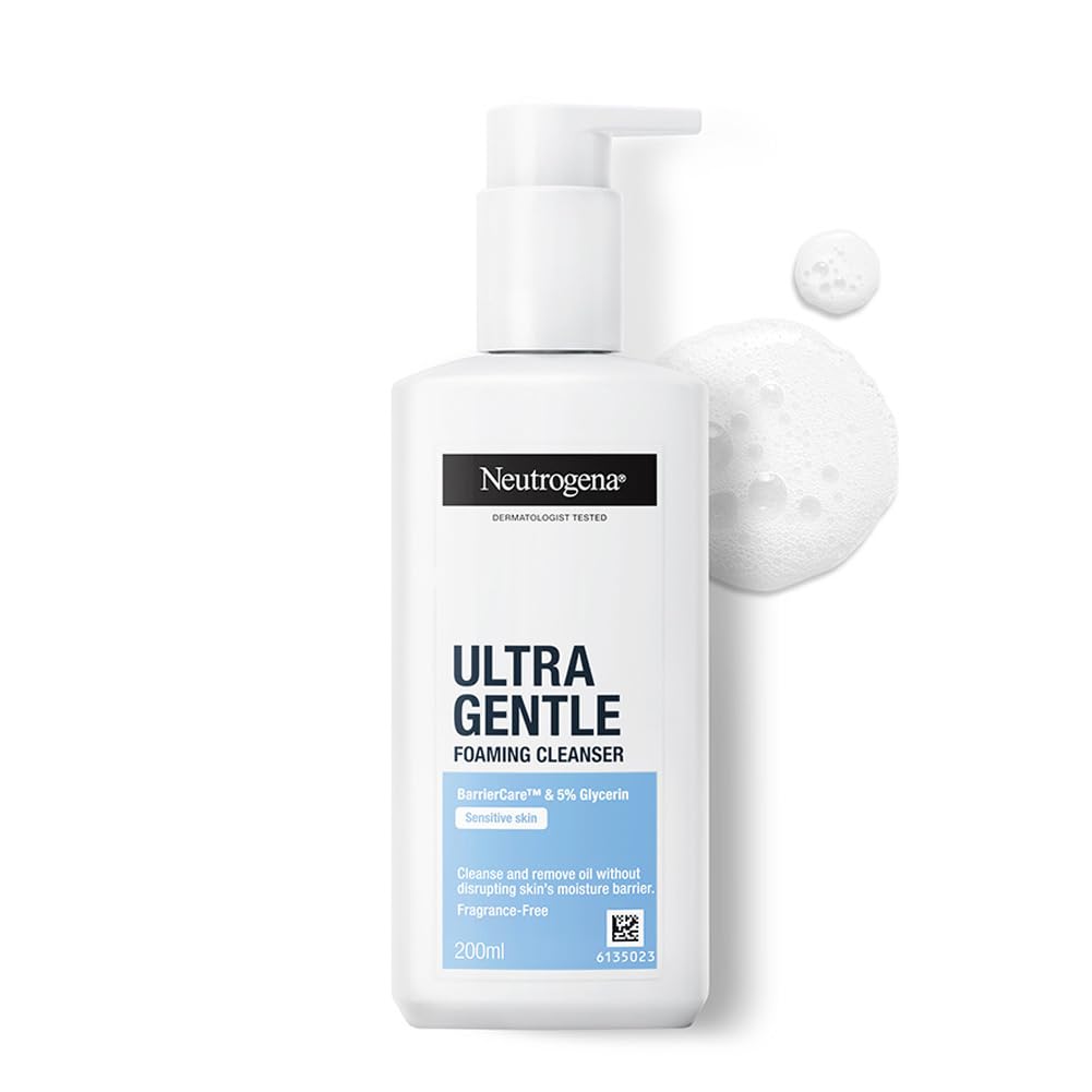 Neutrogena Ultra Gentle Foaming Face Cleanser Protect Skin Moisture - For Oily & Sensitive Skin